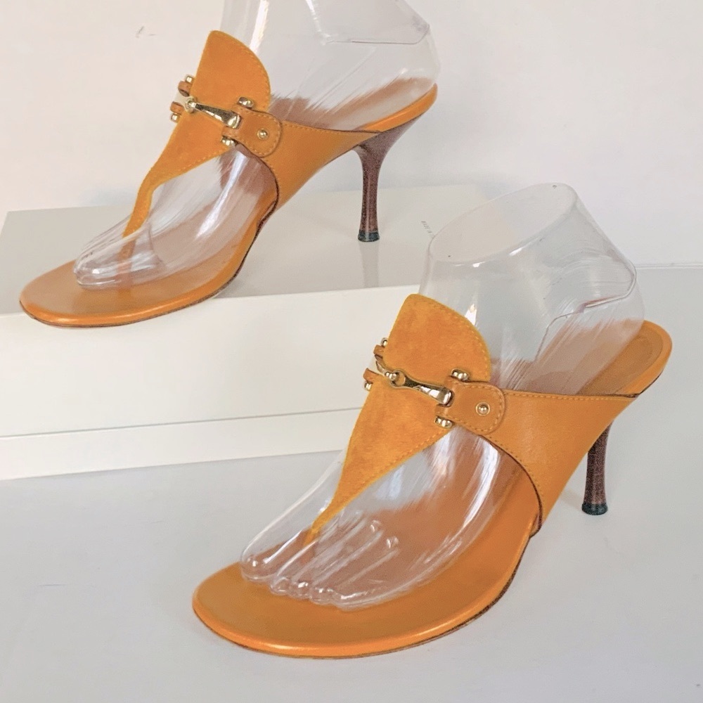 Gucci tan suede horsebit slide sandals 7.5